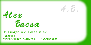 alex bacsa business card